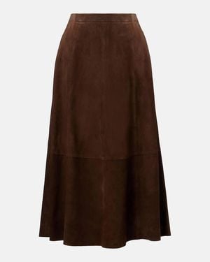 Vince Suede Midi Skirt - Brown