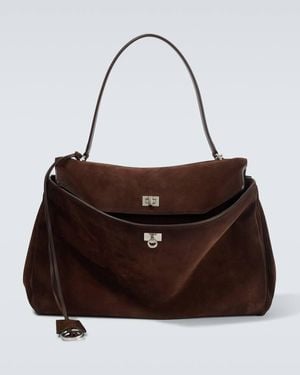 Balenciaga Rodeo Suede Tote Bag - Brown