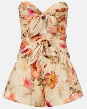 Zimmermann Combi-Short Mahon En Coton A Fleurs - Neutre