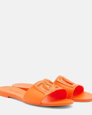 Dolce & Gabbana Dg Rubber Slides - Orange