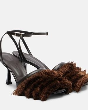 Christopher Esber Castanet Fringed Leather Sandals - Brown
