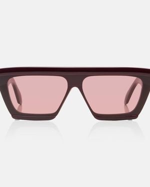 Alaïa Lettering Logo Flat-Top Sunglasses - Brown