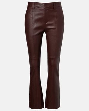 Brunello Cucinelli Leather Trousers - Purple