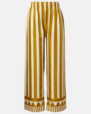 Eres Pacha Striped Silk Twill Palazzo Pants - Metallic