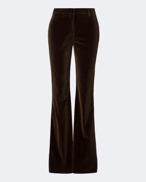 Etro Cotton Velvet Flared Trousers - Brown
