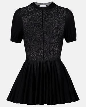 Alaïa Peplum-Style Short-Sleeved Top - Schwarz