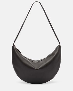 The Row Izzy Small Leather Shoulder Bag - Black