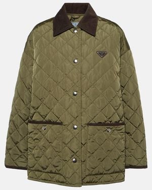 Prada Light Re-Nylon Quilted Jacket - Green