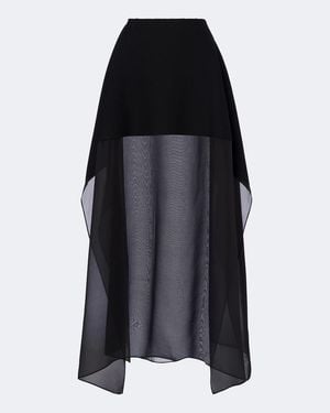 Sportmax Maxirock Aus Strick Mit Seide - Schwarz