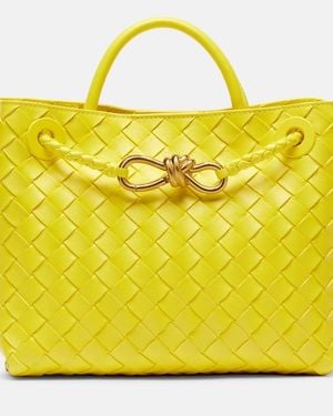 Bottega Veneta Andiamo Small Leather Tote Bag - Yellow