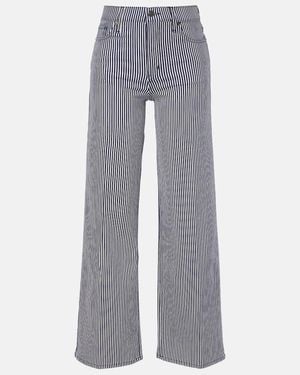 FRAME Le Slim Palazzo Striped Wide-Leg Pants - Gray