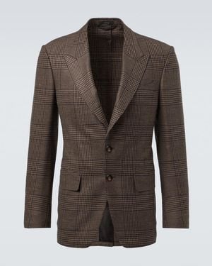 Tom Ford Shelton Wool, Silk, And Linen Blazer - Brown
