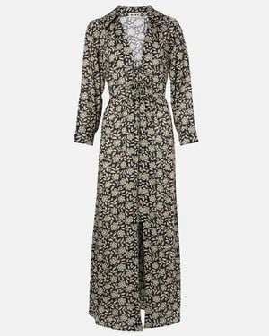 RIXO London Franchi Floral Cotton Midi Dress - Grey