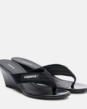 Coperni Logo Wedge Thong Sandals - Black