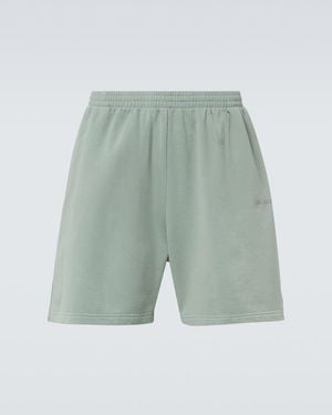 Balenciaga Shorts En Jersey De Algodon Con Logo - Verde