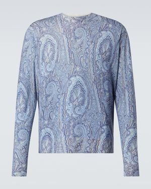 Etro Pullover Aus Seide Und Kaschmir - Blau