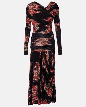Ganni Velvet Jersey Gathered Maxi Dress | Lyst Canada