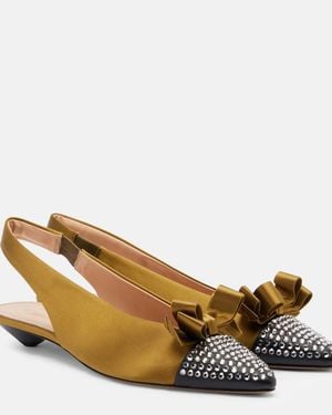 Chloé Verzierte Slingback-Pumps Alba 20 Aus Satin - Mettallic