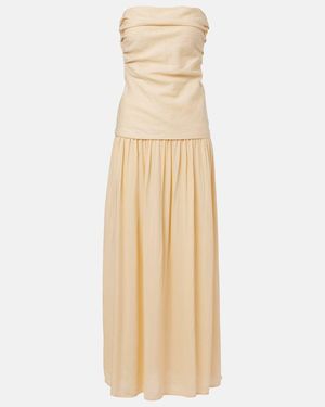Faithfull the Brand Hedy Strapless Linen Maxi Dress - Natural