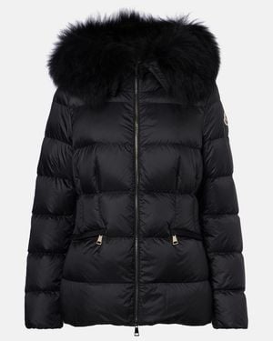 Moncler Boed Shearling-Trimmed Down Jacket - Black