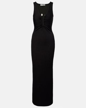 Christopher Esber Crystal Pin Embellished Jersey Maxi Dress - Black