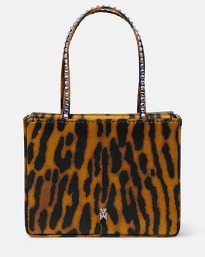 AMINA MUADDI Superamini Leopard-Print Satin Tote Bag - Brown