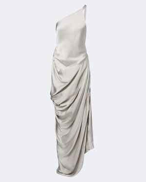 Vivienne Westwood Glossa Draped One-Shoulder Satin Maxi Dress - White