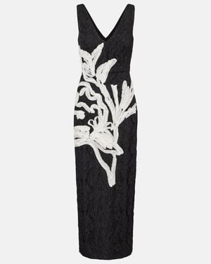Erdem Floral Jacquard Midi Dress - Black