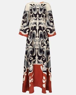 La DoubleJ Phoenix Placee Silk Twill Maxi Dress - Red