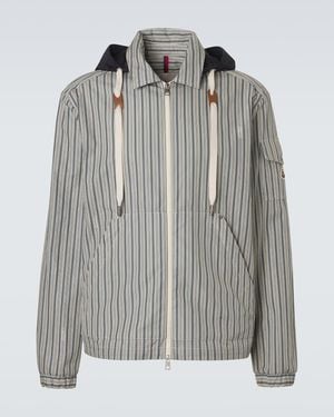 Moncler Havas Striped Cotton Blouson Jacket - Grey