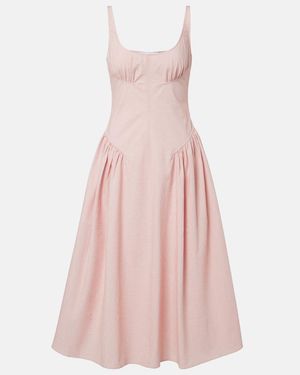 Proenza Schouler Vestido Midi Solira De Sirsaca - Rosa
