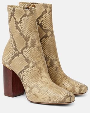 Chloé Ambre Snake-Effect Leather Ankle Boots - Natural