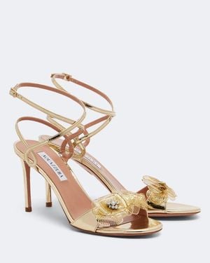 Aquazzura Flora Mystica Embellished Sandals - Metallic