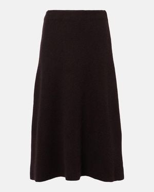 The Row Ivanka Cashmere And Silk Midi Skirt - Black