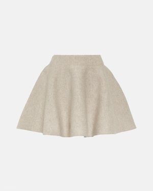 Alaïa Flared Wool-Blend Miniskirt - Natural