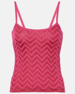 Missoni Zig Zag Cotton-Blend Tank Top - Pink