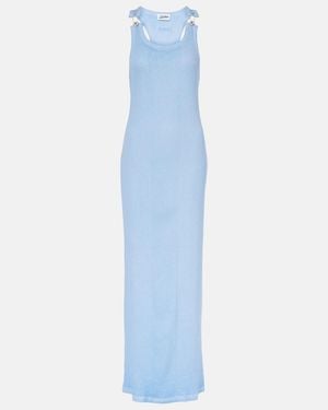 Jean Paul Gaultier Cotton Jersey Maxi Dress - Blue