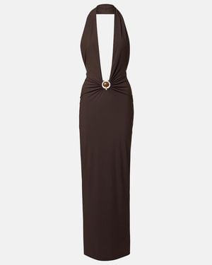 Christopher Esber Embellished Halterneck Maxi Dress - Purple