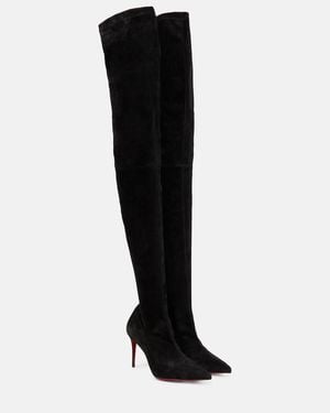 Christian Louboutin Kate 85mm Suede Over-the-knee Boots - Black