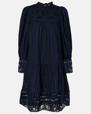 Ulla Johnson Lace And Cotton Minidress - Blue