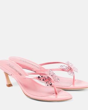 Blumarine Sandalen Butterfly 55 Aus Leder - Pink