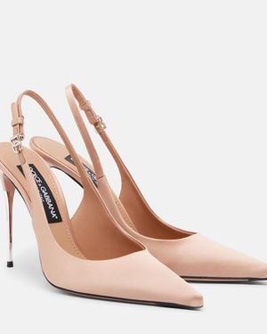 Dolce & Gabbana Dg Satin Slingback Court Shoes - Natural