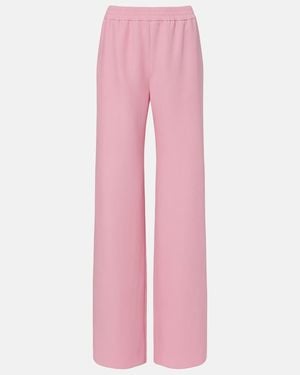Valentino Silk Wide-Leg Trousers - Pink