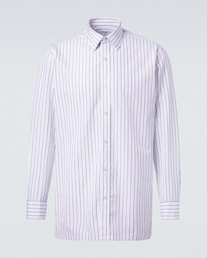 Charvet Striped Cotton Poplin Shirt - White