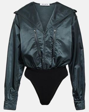 Alaïa Camisa Body Con Capucha - Gris