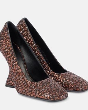 Dries Van Noten Jacquard Wedge Court Shoes - Brown