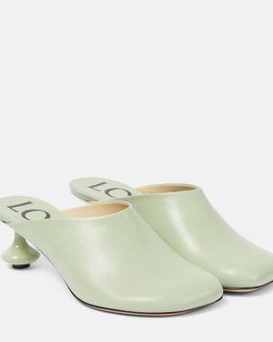 Loewe Toy Leather Mules - Green