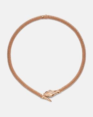 BVLGARI Collar Serpenti De Oro Rosa De 18 Ct Con Diamantes Y Onix - Blanco