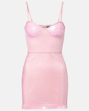 David Koma Sequined Minidress - Pink