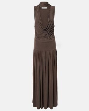 AYA MUSE Alyve Draped Halterneck Maxi Dress - Brown